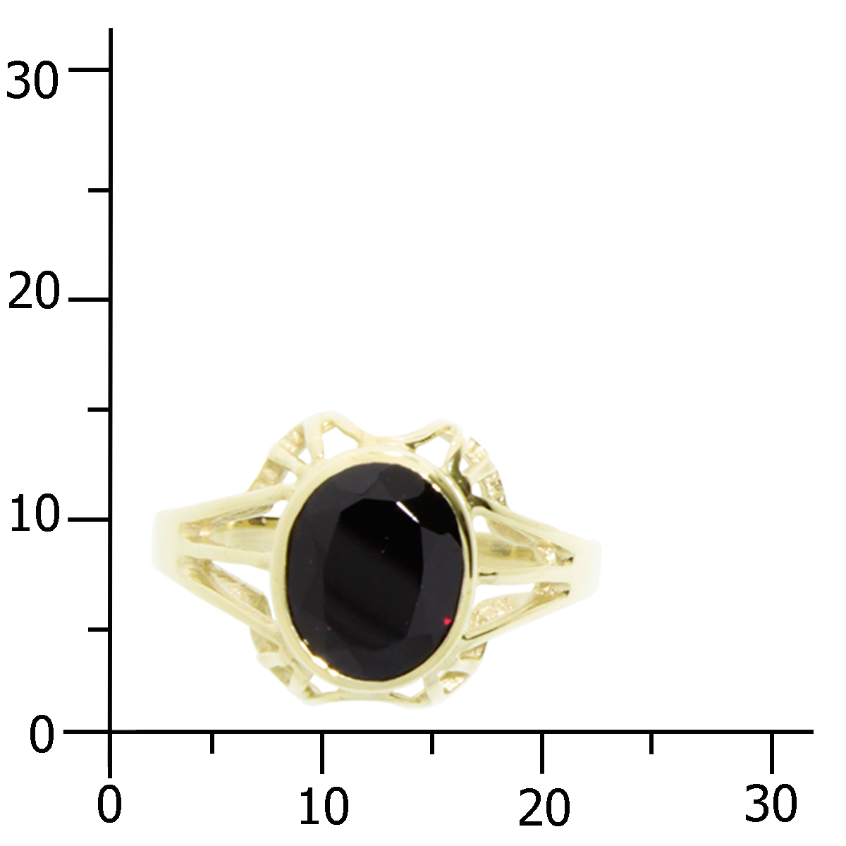 001-171995-0800k Ring Gold 333/000, Granat -Größe wählbar-
