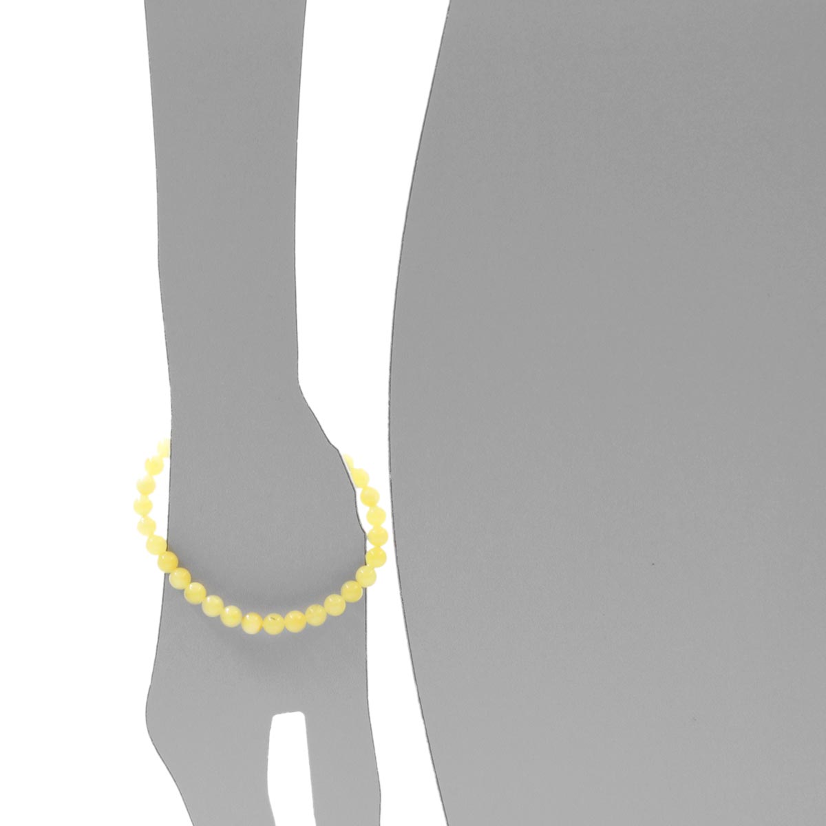 058-410012-0619s Bernsteinarmband, Kugel 6 mm, 19 cm, Gummizug
