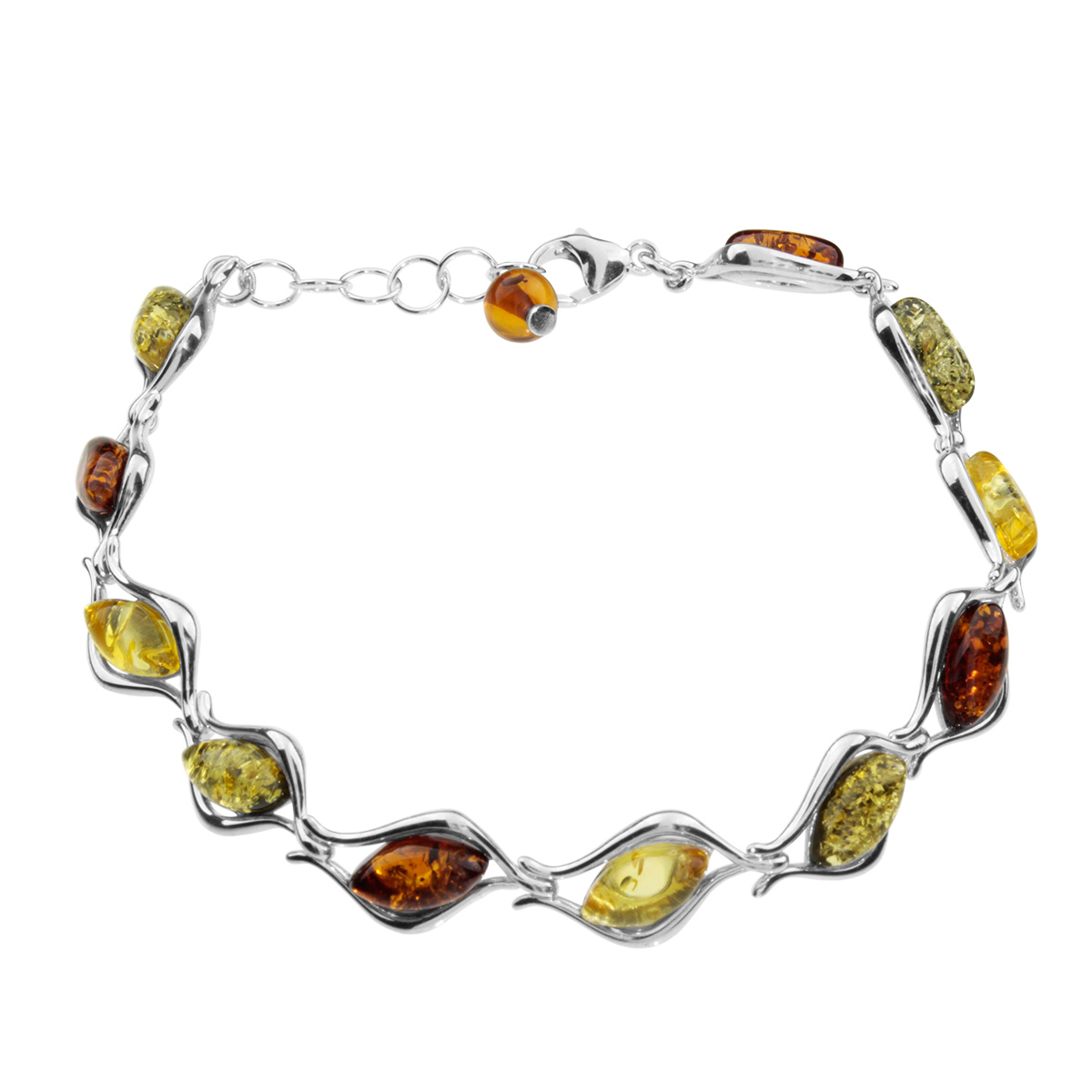 105-210005-0100 Armband, Silber 925/000, Bernstein