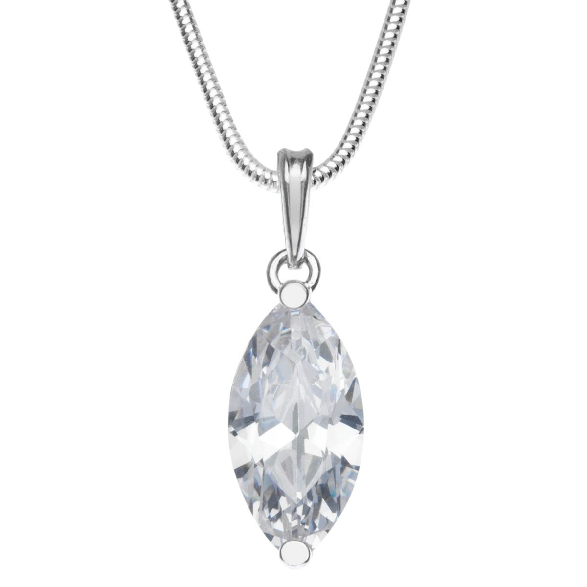 043-201695-A142 Kette mit Anhänger Silber 925/000, Zirkonia, weiß, 42 cm
