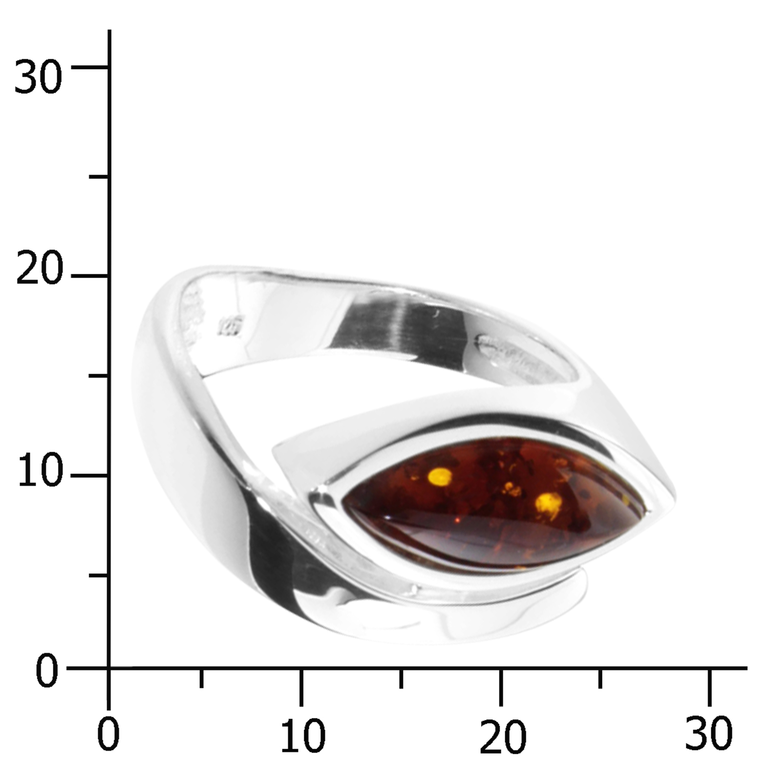 001-273376-0001k Ring Silber 925/000, Bernstein -Größe wählbar-