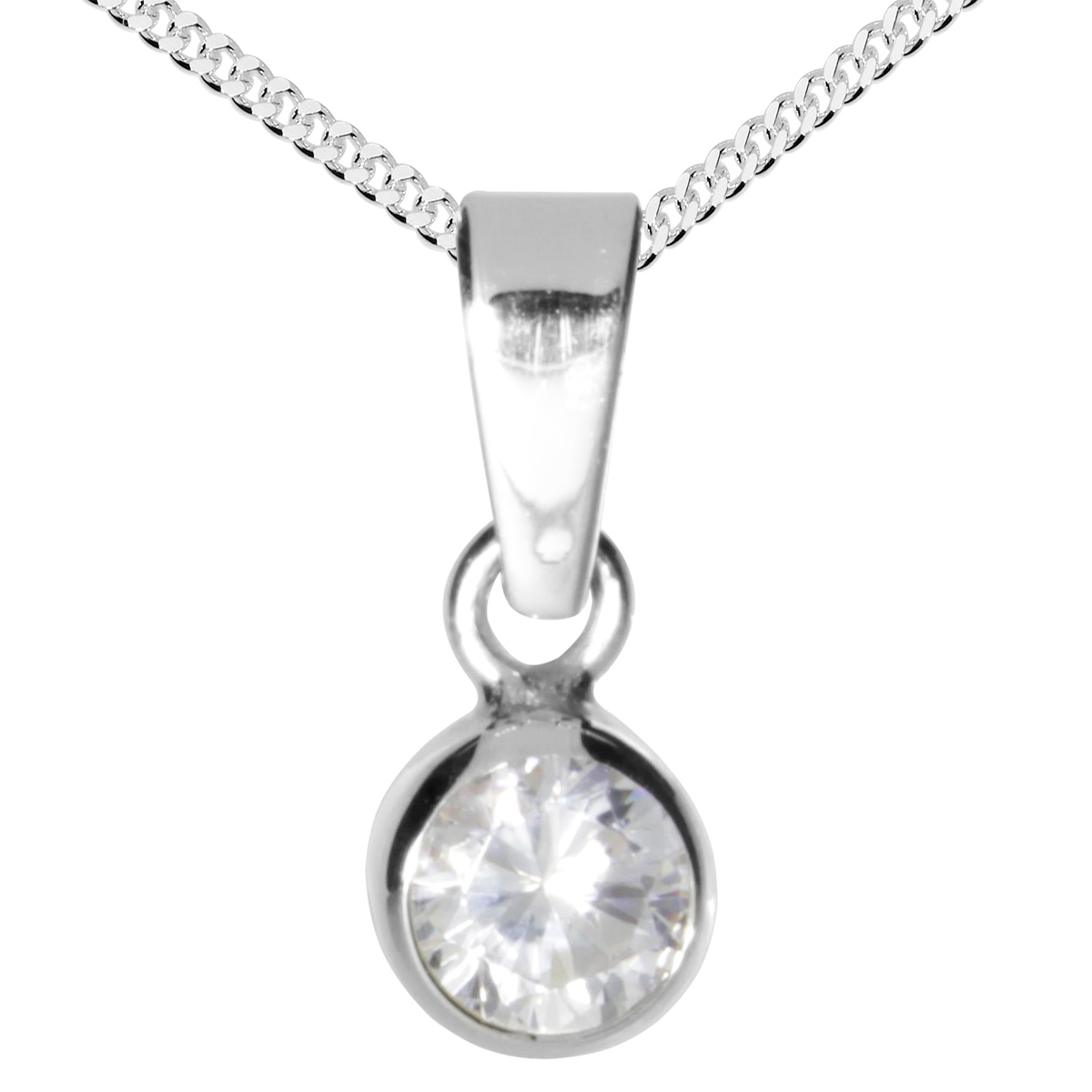 001-203644-A142 Kette mit Anhänger Silber 925/000, 42 cm, Zirkonia