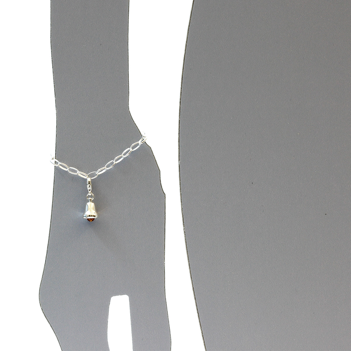 105-20CH08-0100s Charm Silber 925/000, Glocke, Bernstein