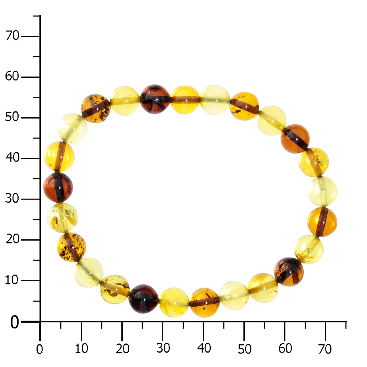 058-410013-0819k Bernsteinarmband, Kugel 8 mm, 19 cm, Gummizug