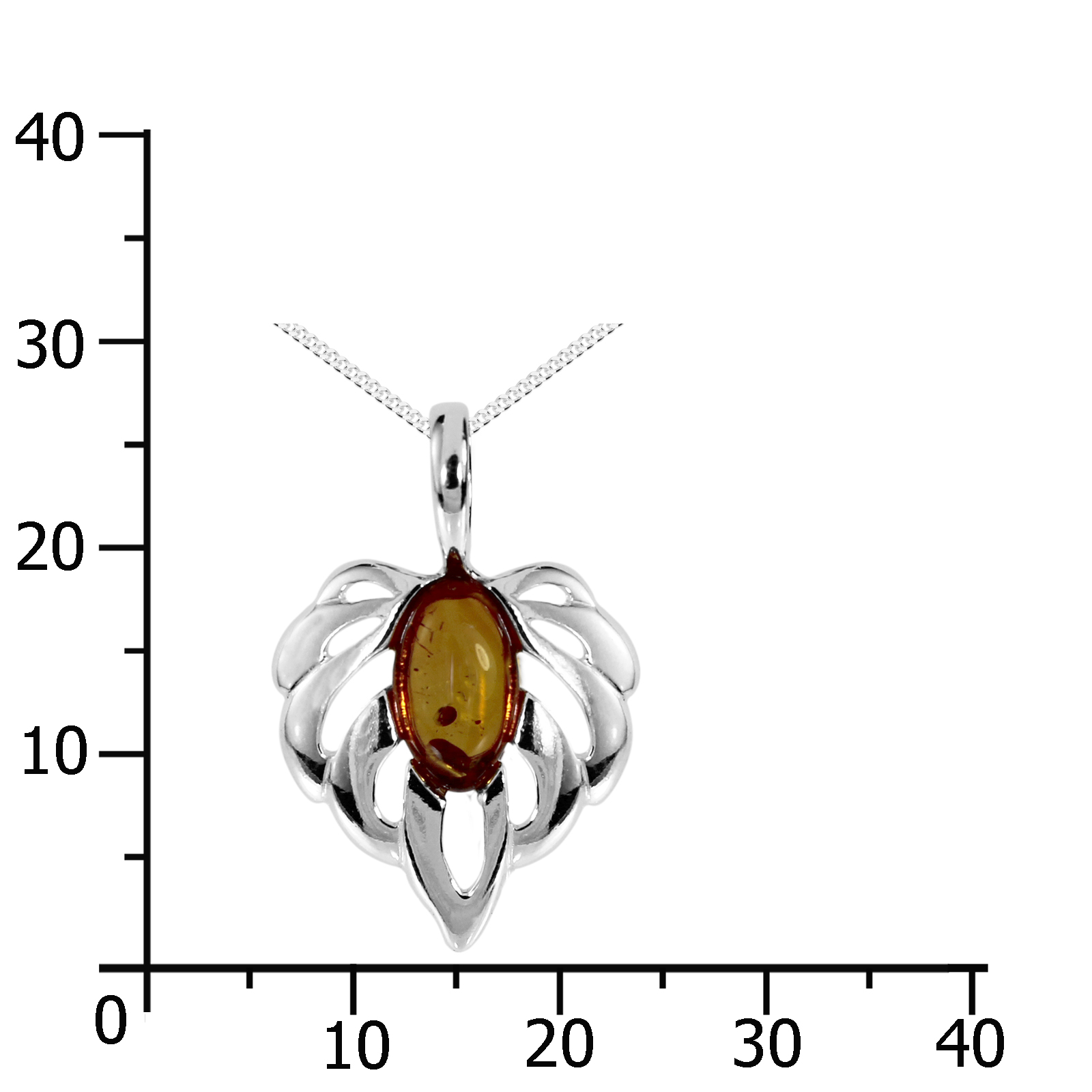 Kette mit Anhänger Silber 925/000, Bernstein -Länge wählbar- Kette mit Anhänger Silber 925/000, Bernstein -Länge wählbar-