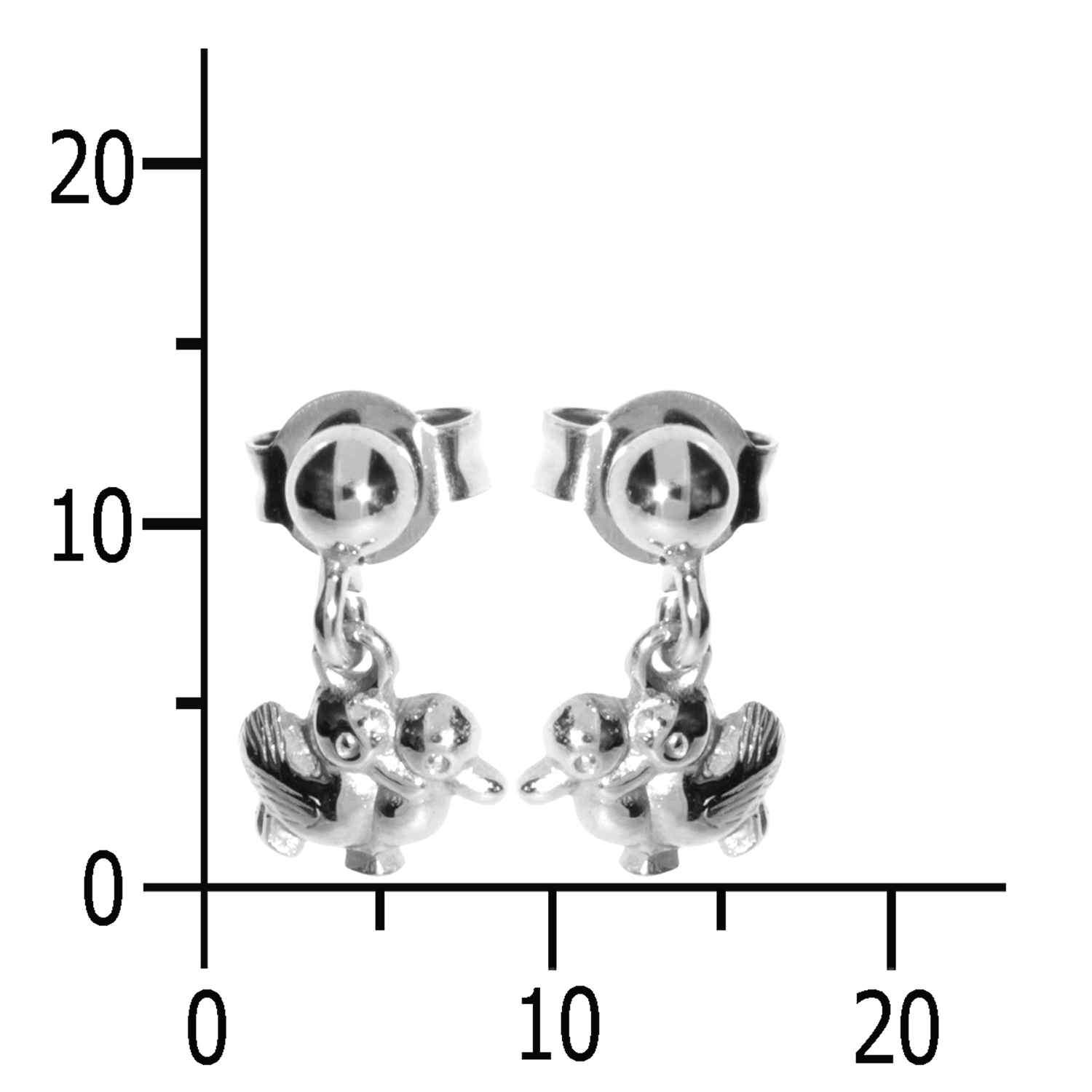 001-263346-0100k Ohrhänger Silber 925/000, Entchen