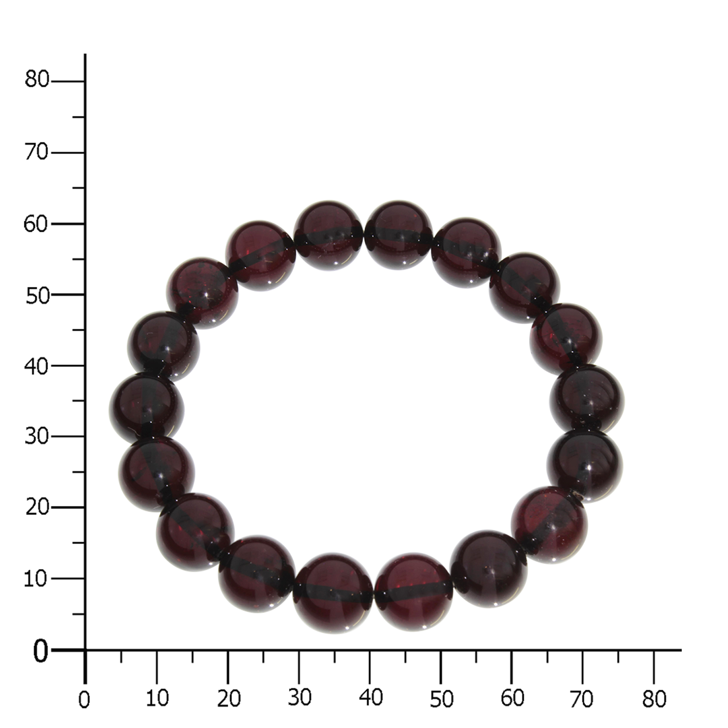 069-98k001-0612k Bernsteinarmband, Kugel 11 mm, 19 cm, Gummizug