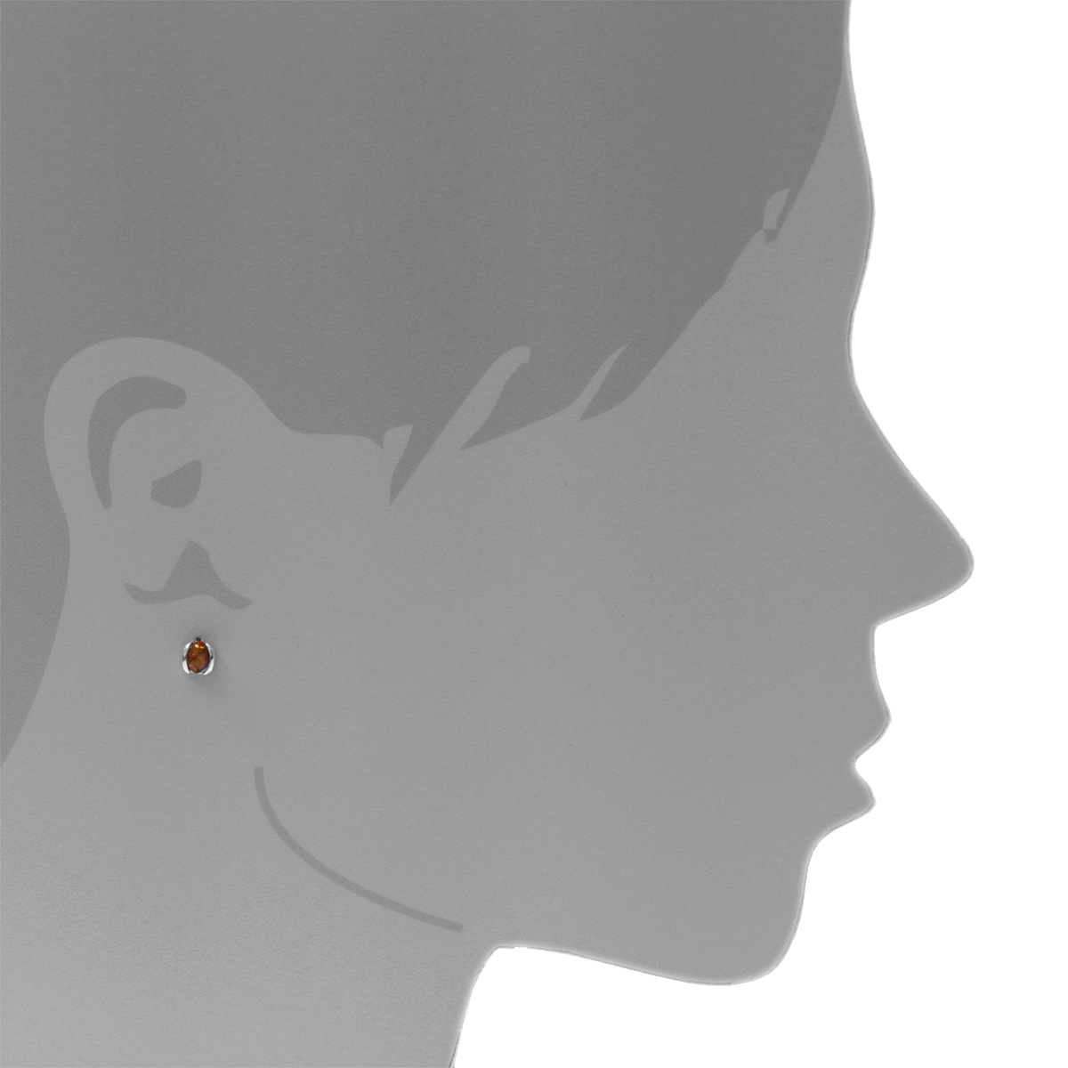 098-262868-0100s Ohrstecker, Silber 925/000, Bernstein