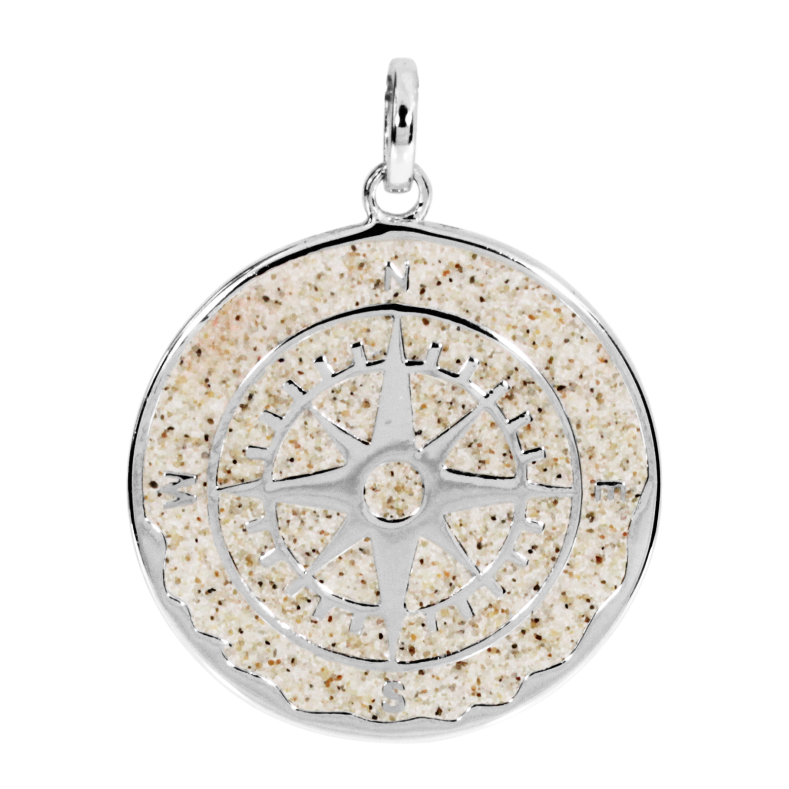 Anhänger Silber 925/000, "Kompassrose", Strandsand