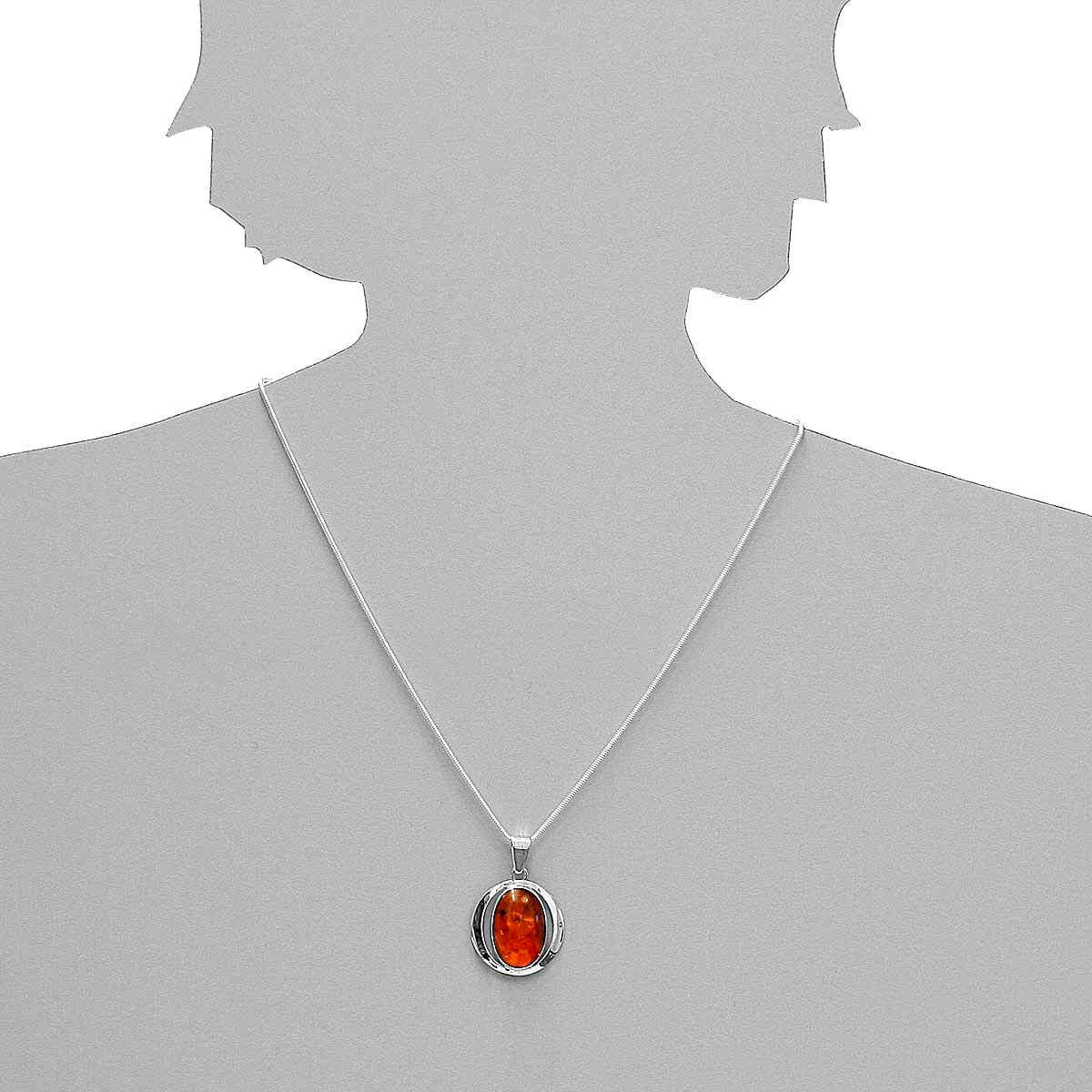 001-200493-0001s Anhänger Silber 925/000, Bernstein