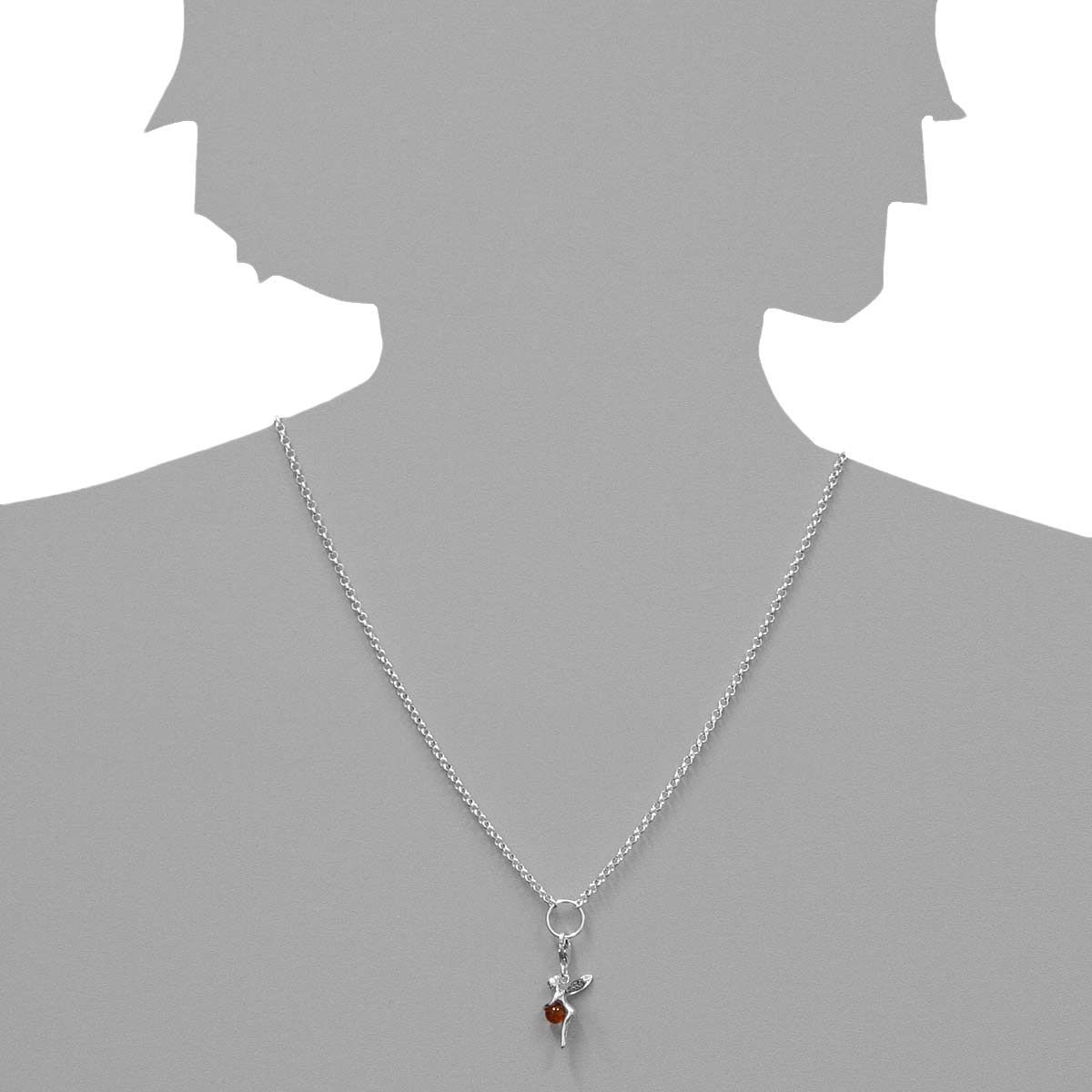 002-29CH02-A450s Charmskette mit Anhänger Elfe, 45 cm,  Silber 925/000