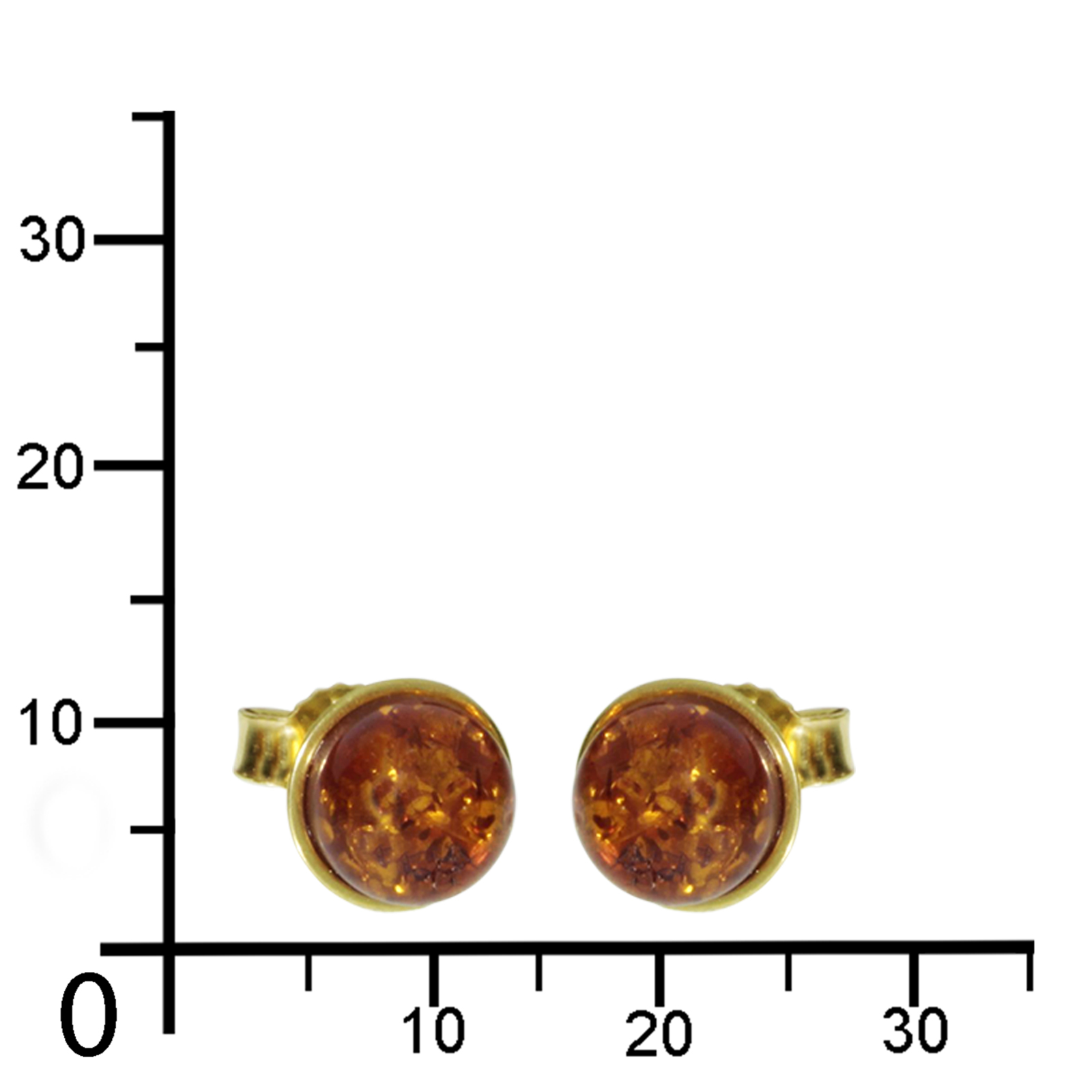 Ohrstecker Gold 585/000, 7 mm, Bernstein  Ohrstecker Gold 585/000, 7 mm, Bernstein