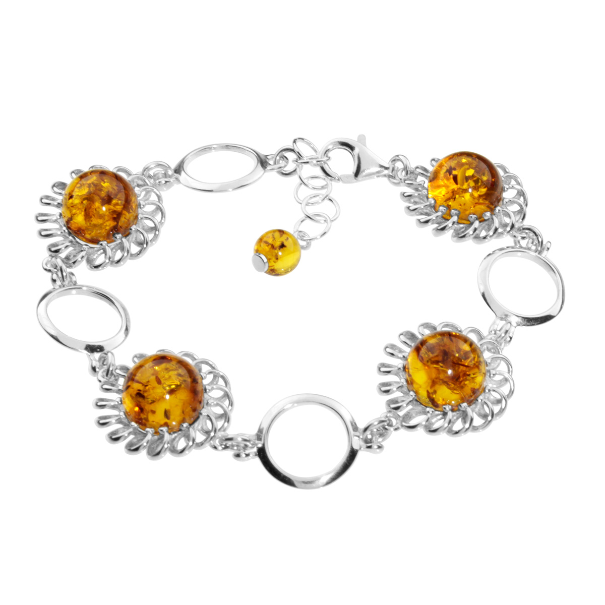 105-210120-0100 Armband, Silber 925/000, Bernstein