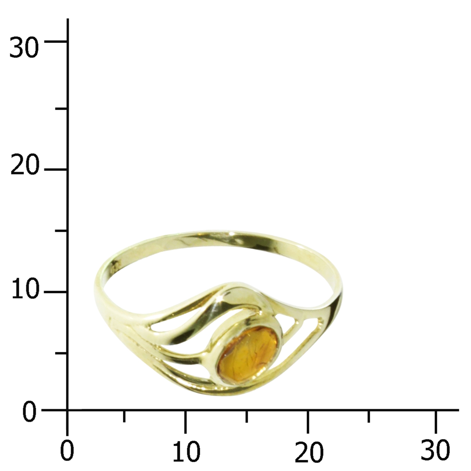 Ring Gold 333/000, Bernstein -Größe wählbar-
