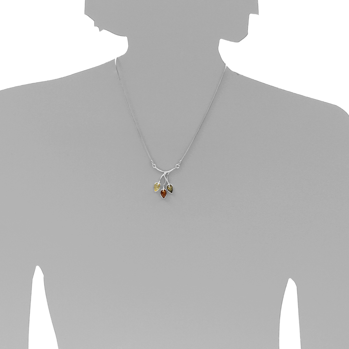 098-295192-0420s Collier Silber 925/000, 42 cm, Bernstein
