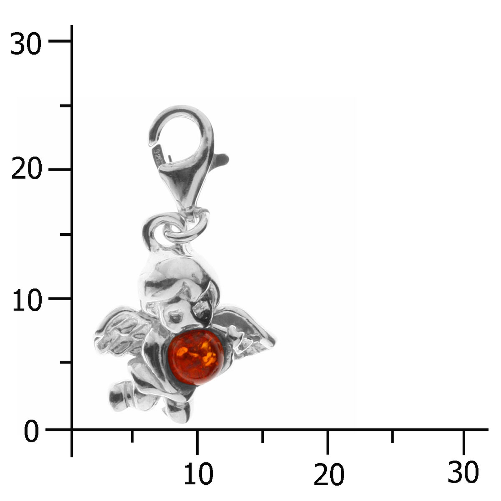 098-200230-0200k Charm Silber 925/000, Engel, Bernstein