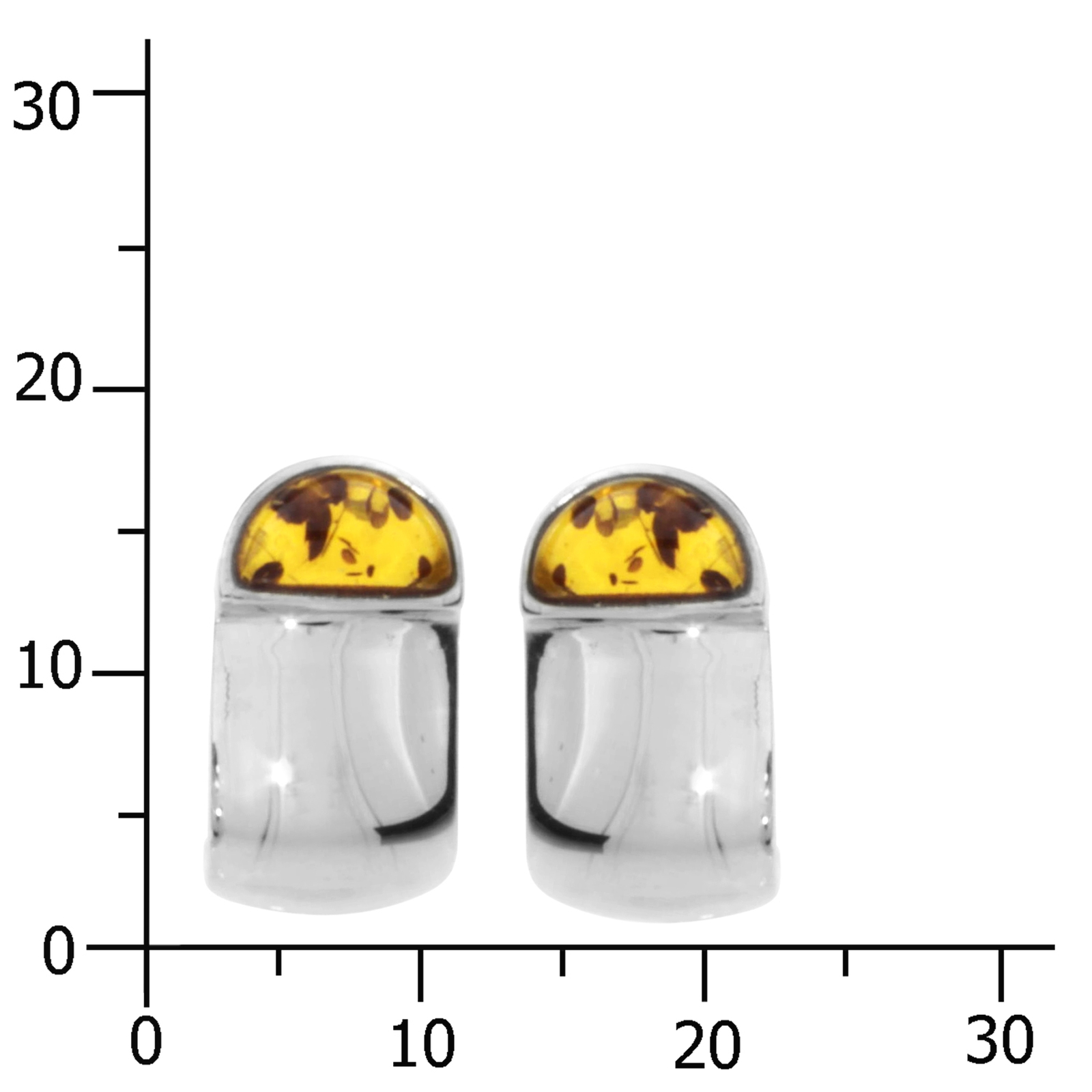 001-263245-0001k Ohrstecker, Silber 925/000, Bernstein