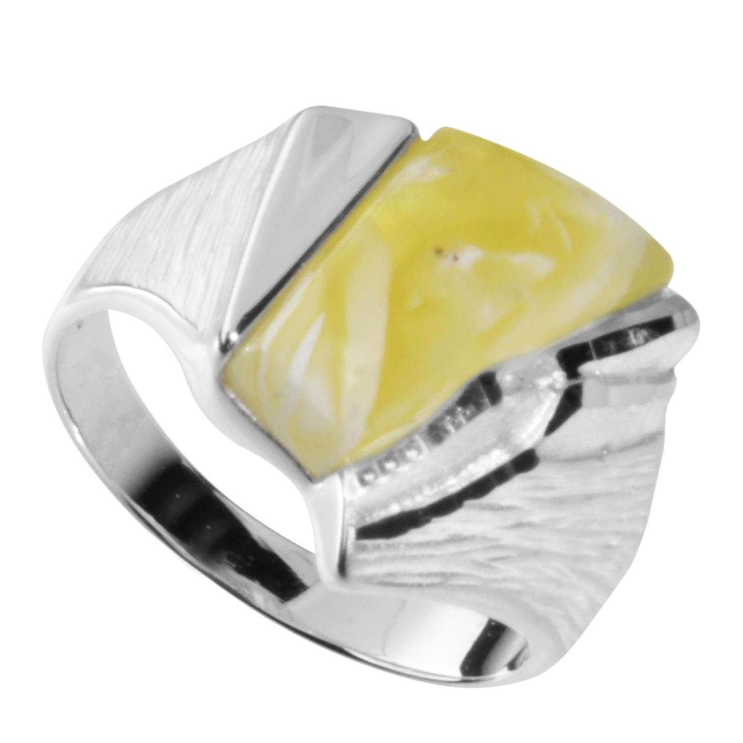 Ring Silber 925/000, Bernstein-Unikat -Größe wählbar-