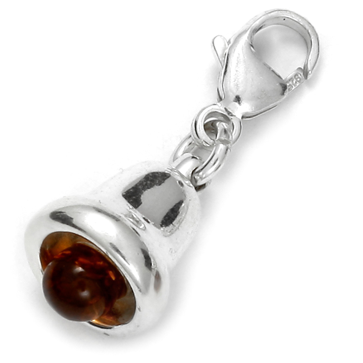 105-20CH08-0100 Charm Silber 925/000, Glocke, Bernstein