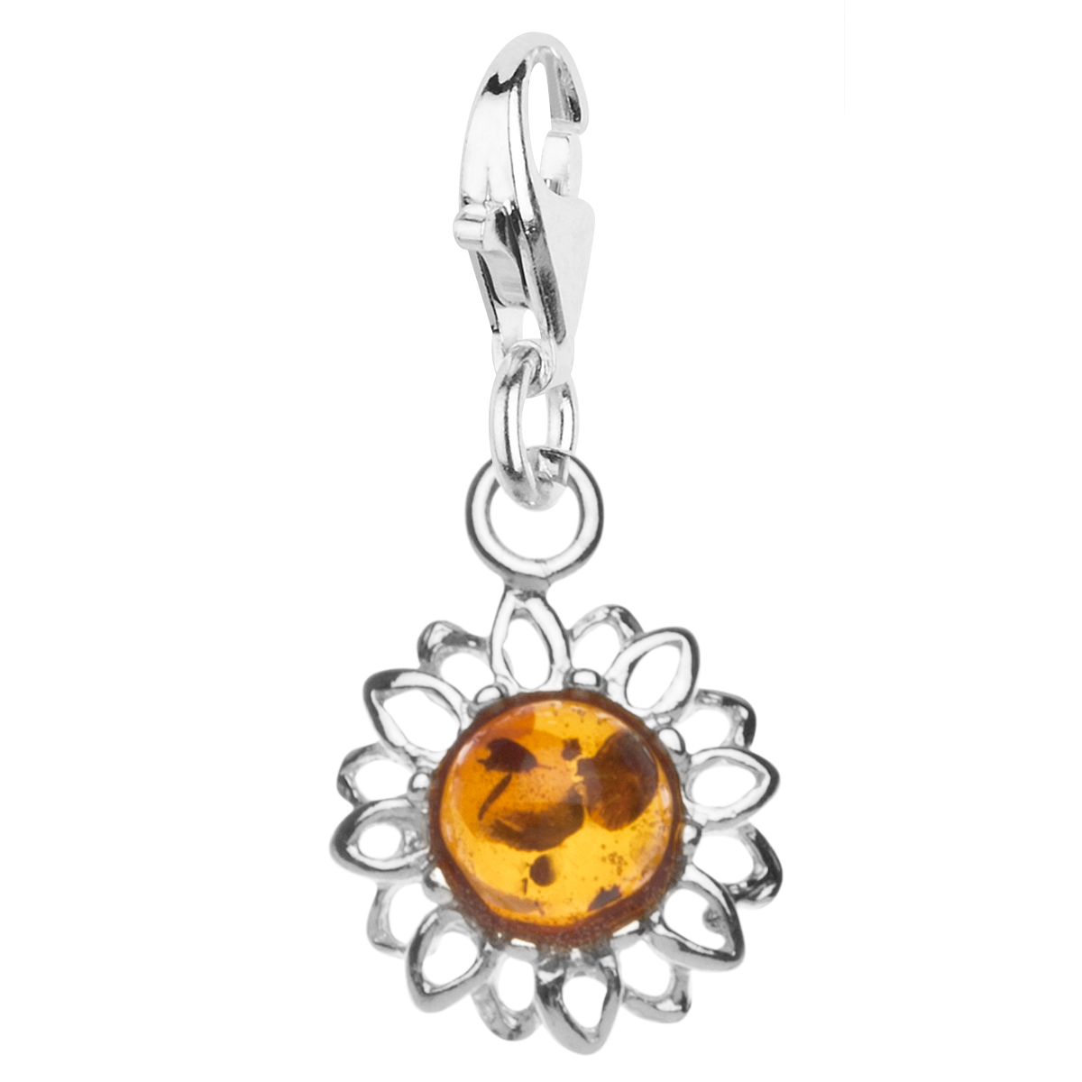 098-200020-0200 Charm Silber 925/000, Blüte, Bernstein