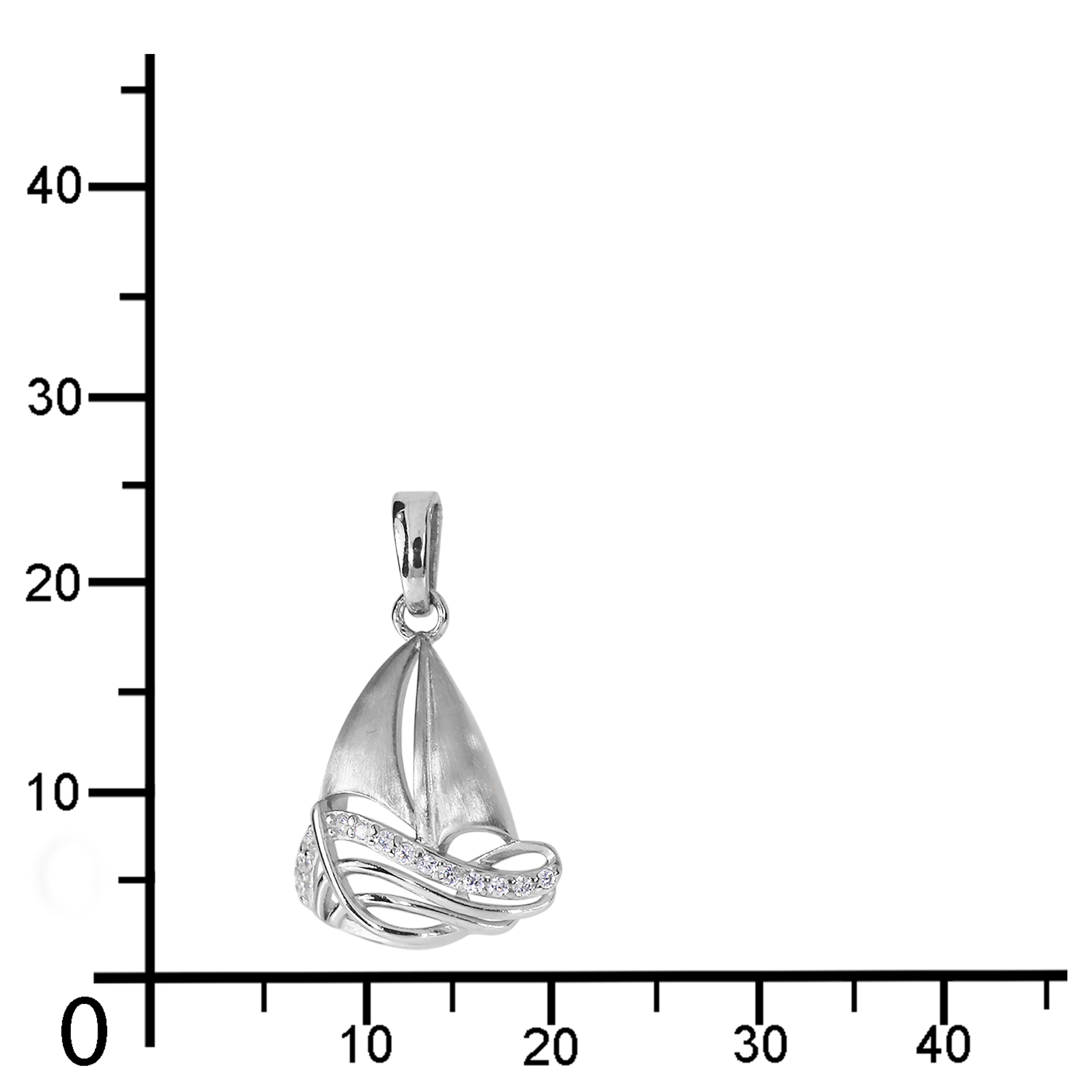 Anhänger "Schiff", Silber 925/000, Zirkonia Anhänger "Schiff", Silber 925/000, Zirkonia