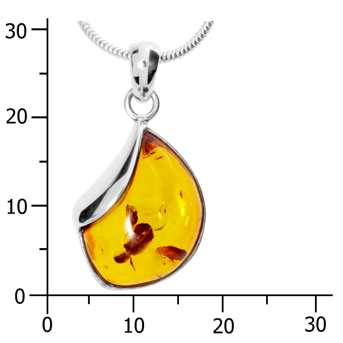 4250054286271-PT04 Kette mit Anhänger Silber 925/000, 45 cm, Bernstein