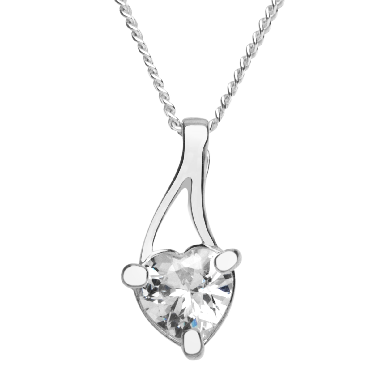 043-201713-A142 Kette mit Anhänger Silber 925/000, Zirkonia, weiß, 42 cm