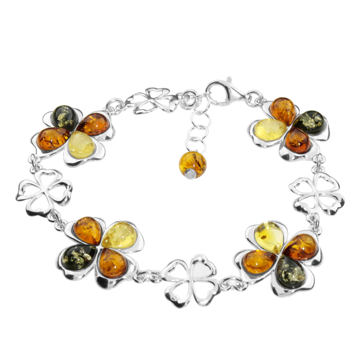 105-210113-0100 Armband, Silber 925/000, Bernstein