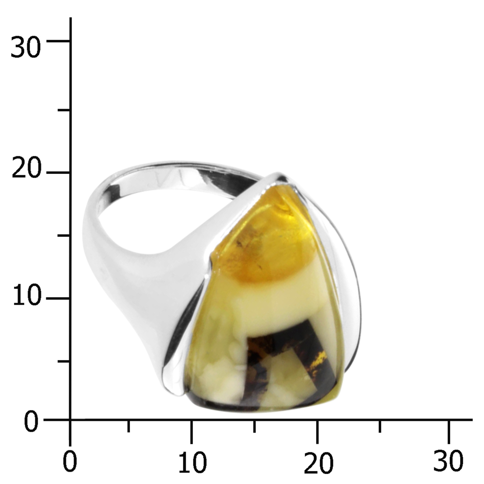 001-272089-0006k Ring Silber 925/000, Bernstein-Mosaik -Größe wählbar-