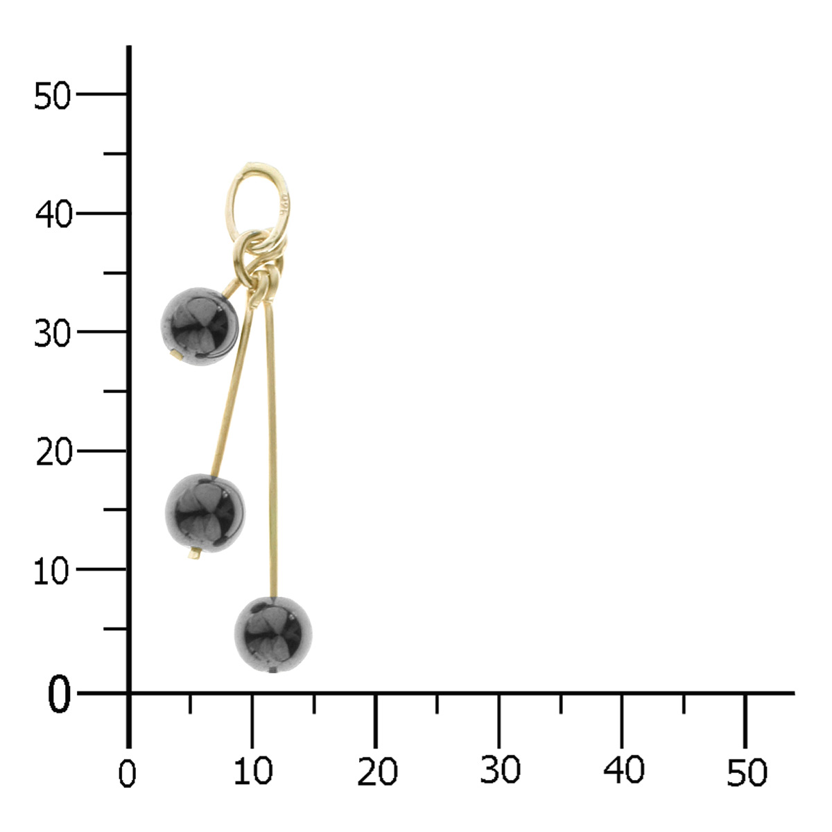 001-103579-0200k Anhänger Gold 333/000, Hämatit