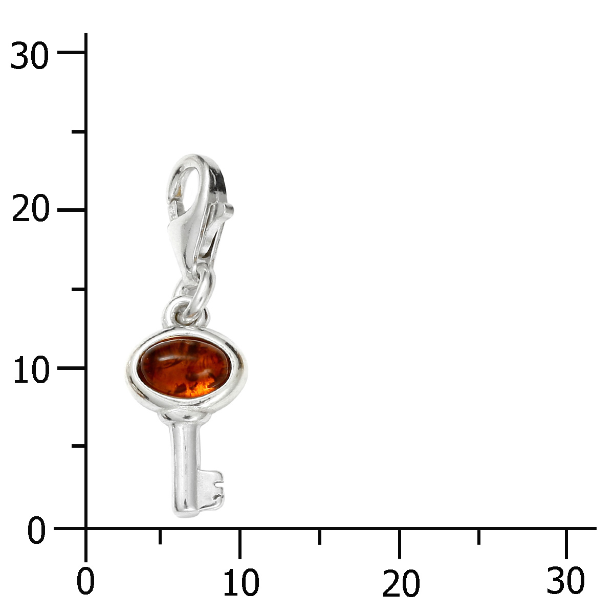 105-20CH11-0100k Charm Silber 925/000, Schlüssel, Bernstein
