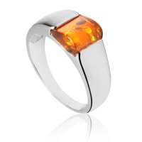 Ring Silber 925/000, Bernstein -Größe wählbar-