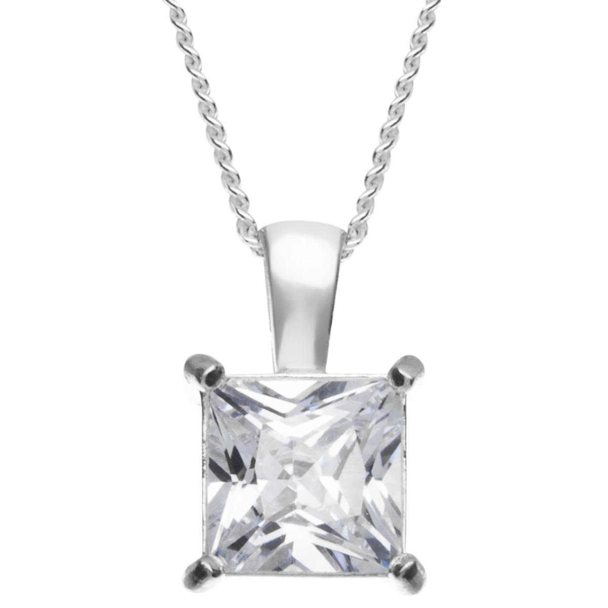 043-201676-A142 Kette mit Anhänger Silber 925/000, Zirkonia, weiß, Länge wählbar-