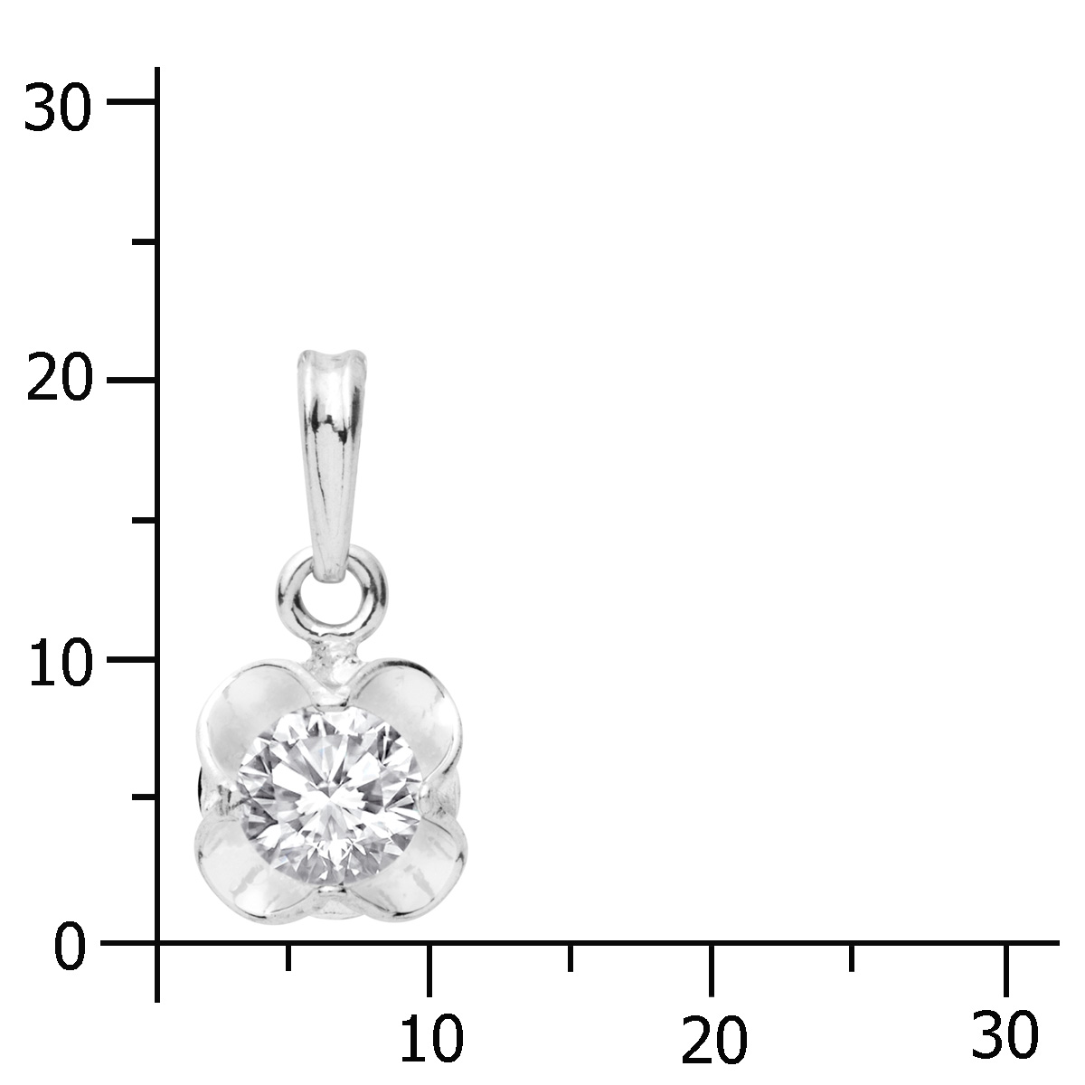 043-201662-0100k Anhänger Silber 925/000, Zirkonia, weiß