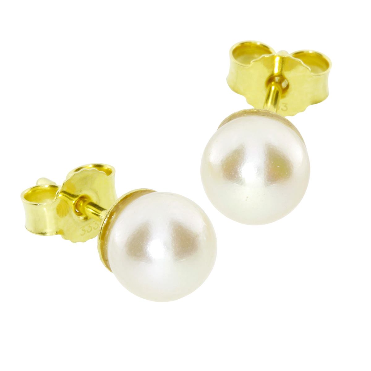 Ohrstecker Gold 333/000, Wachsperle 7 mm, cremerose'