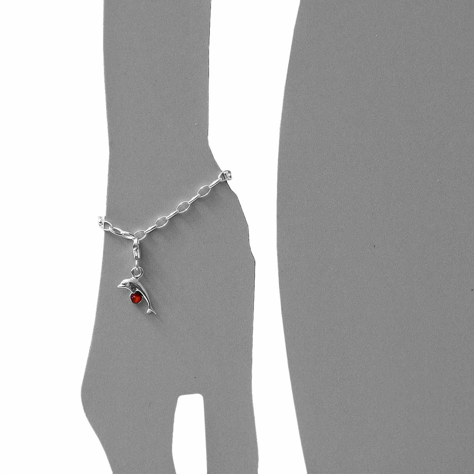 098-200140-0200s Charm Silber 925/000, Delfin, Bernstein
