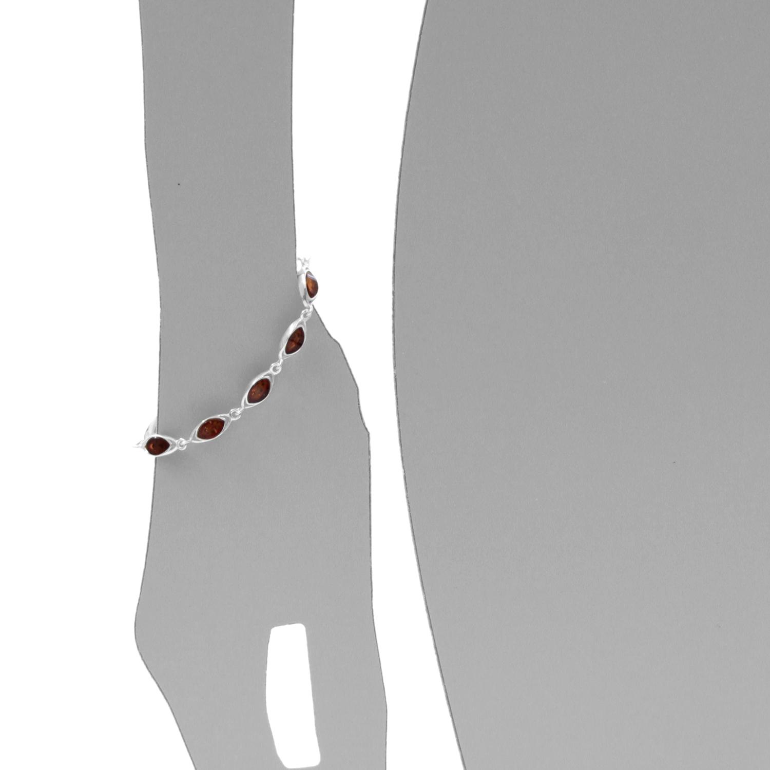 089-210180-0100s Armband, Silber 925/000, Bernstein