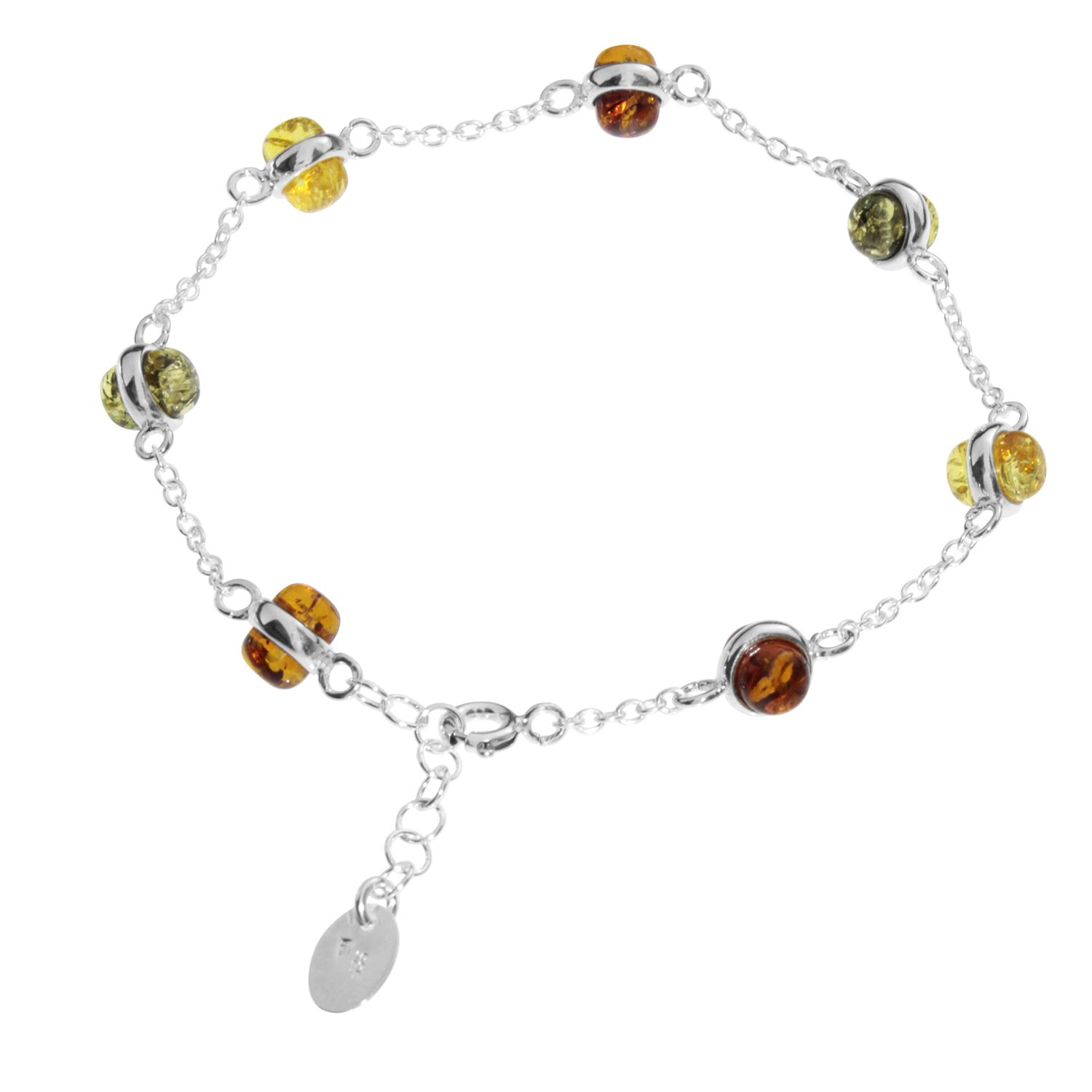 089-210193-0100 Armband, Silber 925/000, Bernstein