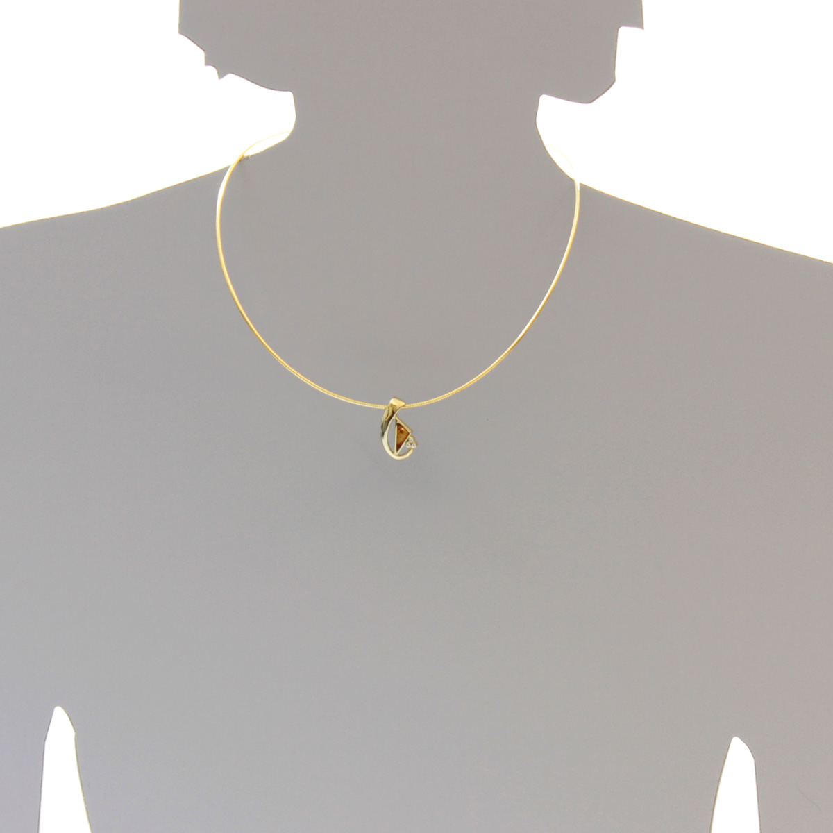 001-100595-0001s Anhänger-Gleiter Gold 333/000, Bernstein/Zirkonia