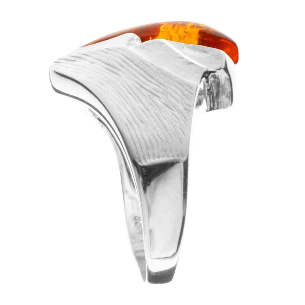4250054207979-PT02 Ring Silber 925/000, Bernstein -Größe wählbar-