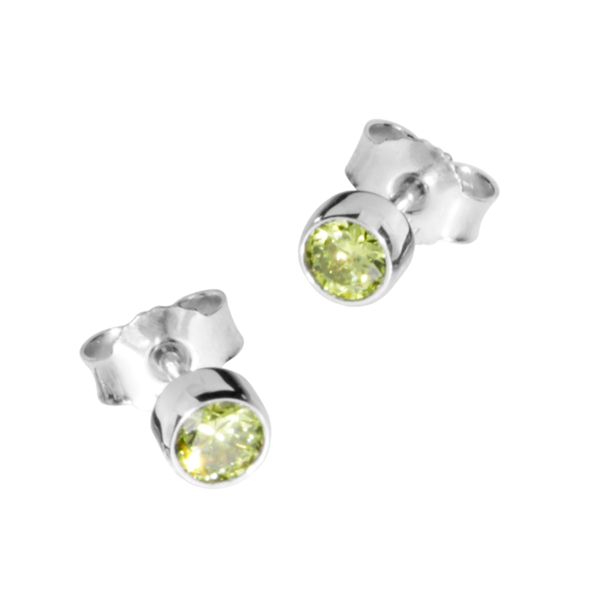 001-263391-0200 Ohrstecker Silber 925/000, Zirkonia-limette, 4 mm