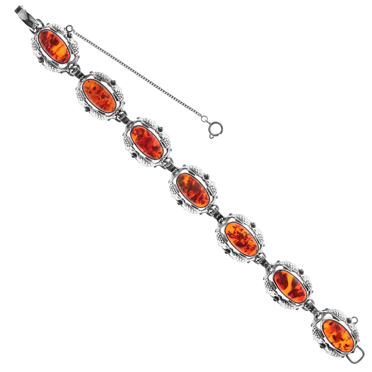 4250054222378 Armband Fischland, Silber 925/000, oxyd., Bernstein