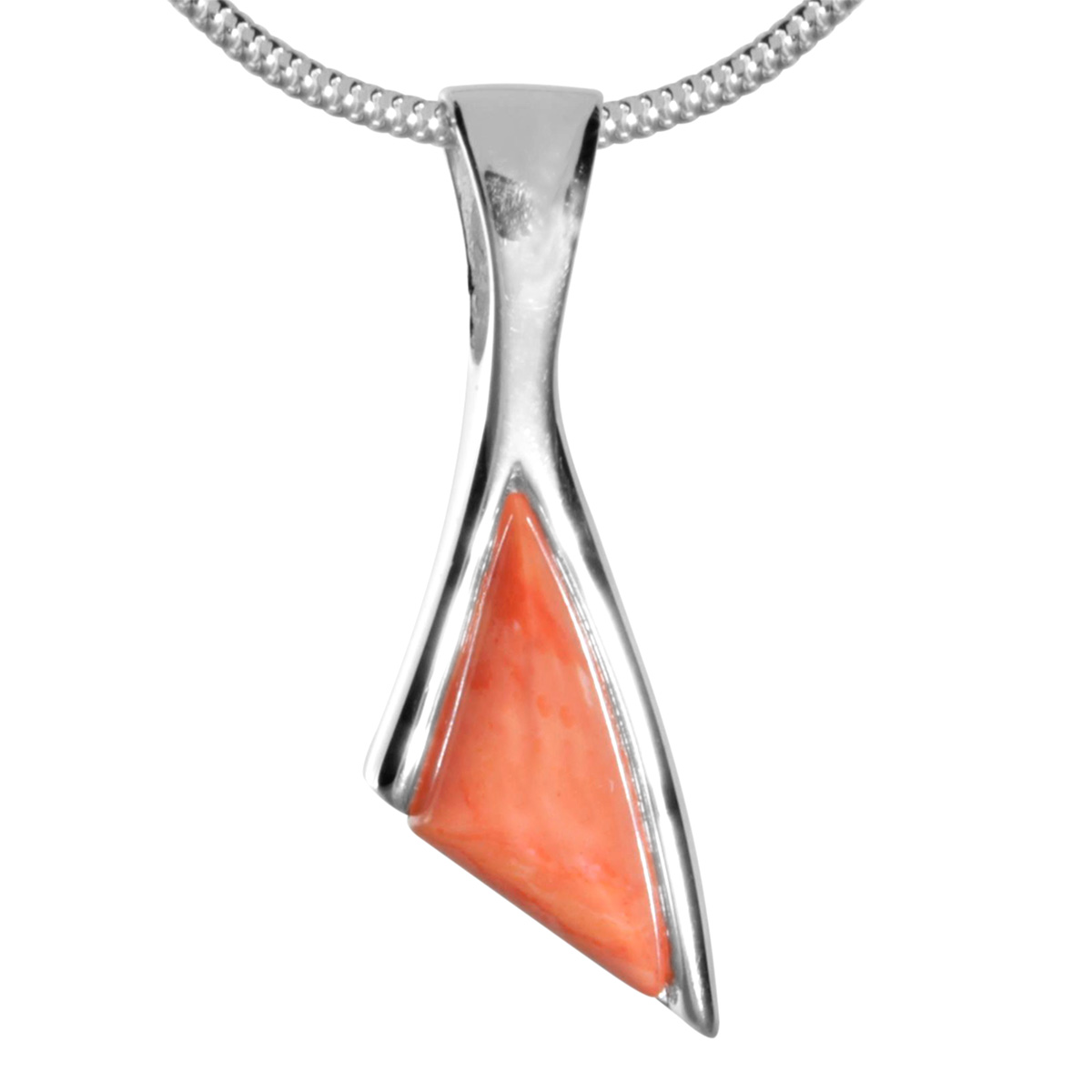 Kette mit Anhänger Silber 925/000, 45 cm, rek. Koralle