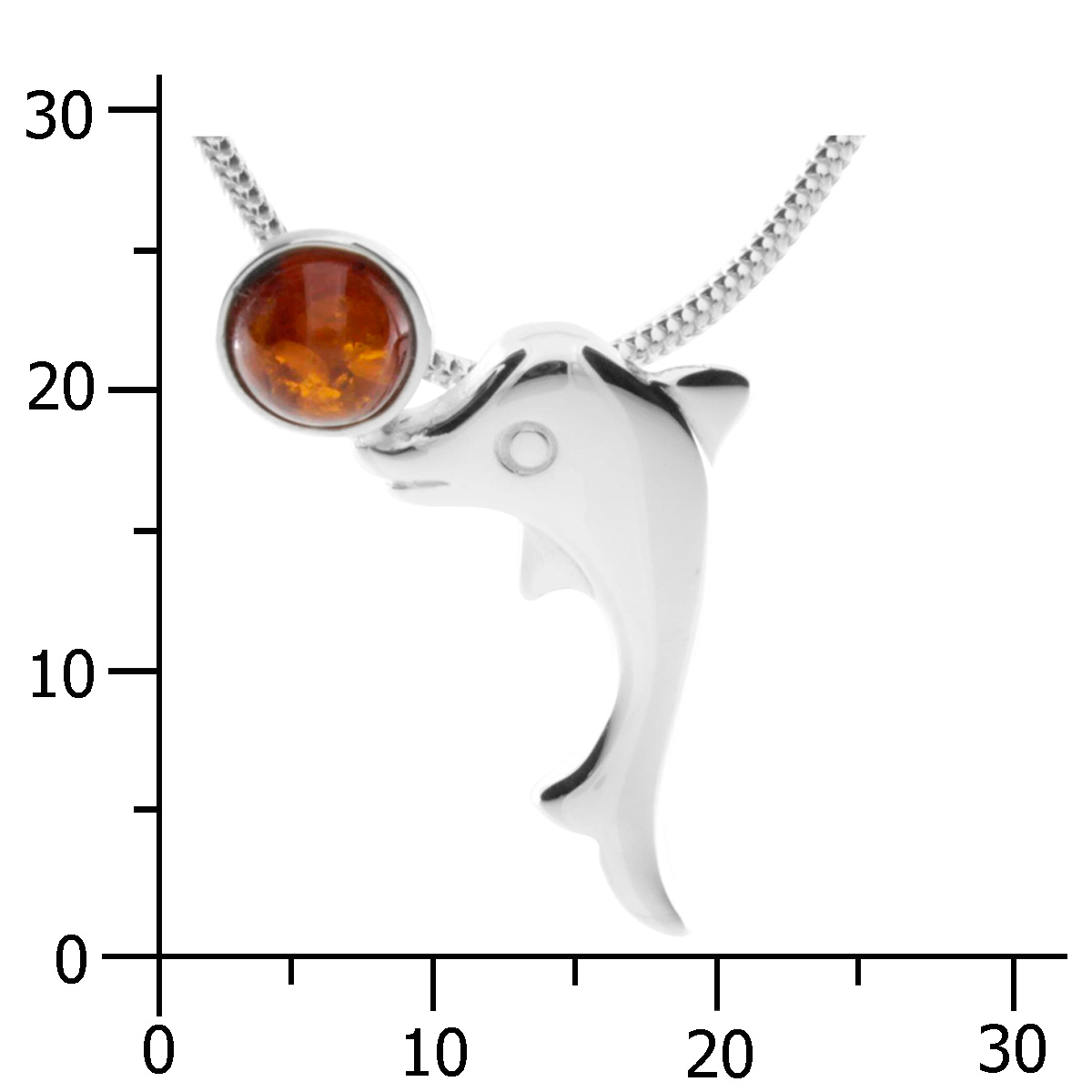 001-203243-A145k Kette mit Anhänger Silber 925/000, 45 cm, Bernstein