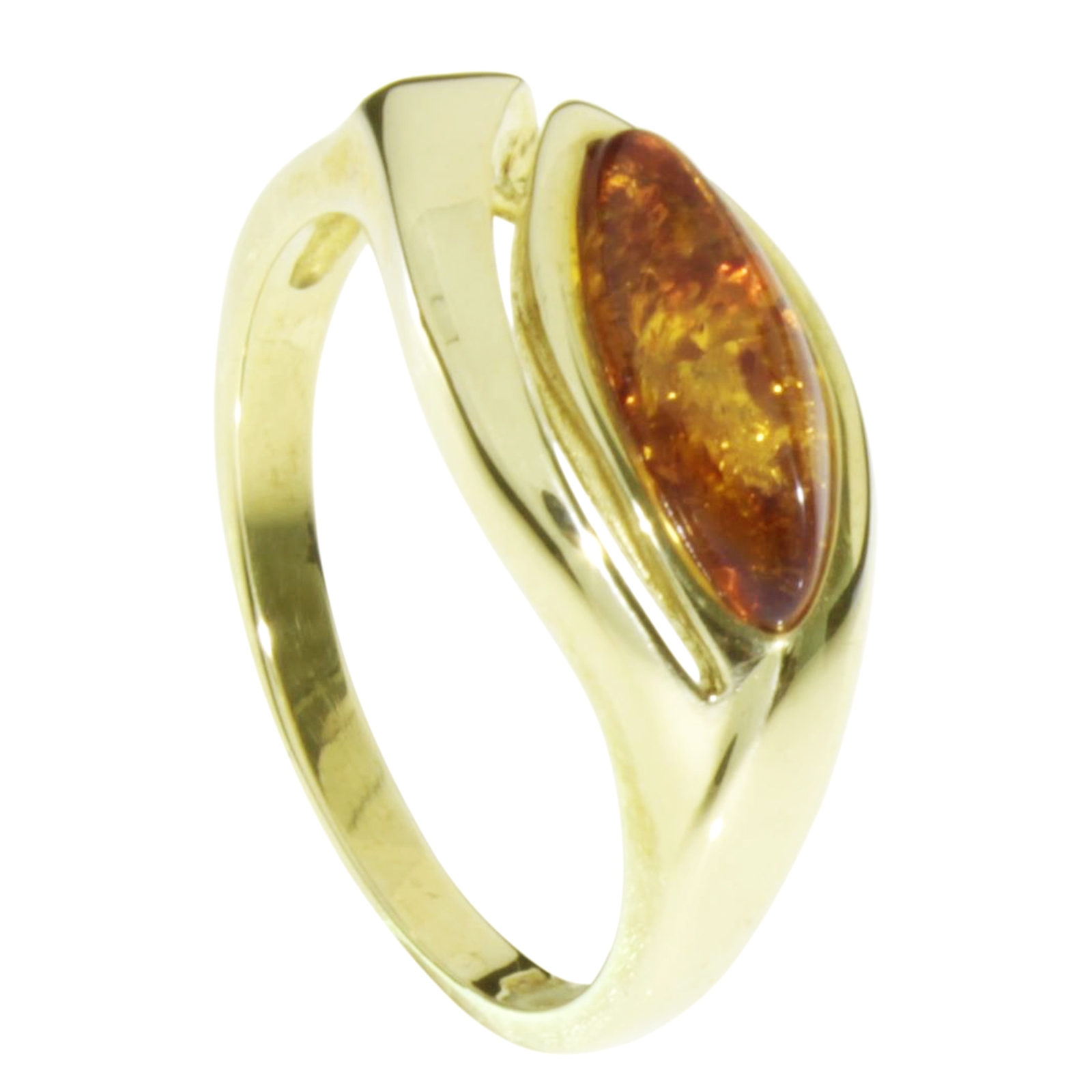 001-173249-GR58 Ring Gold 333/000, Bernstein -Größe wählbar-