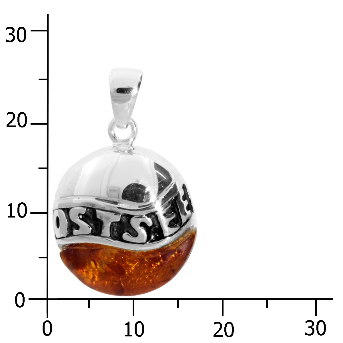 001-203240-0001k Anhänger Silber 925/000, Bernstein