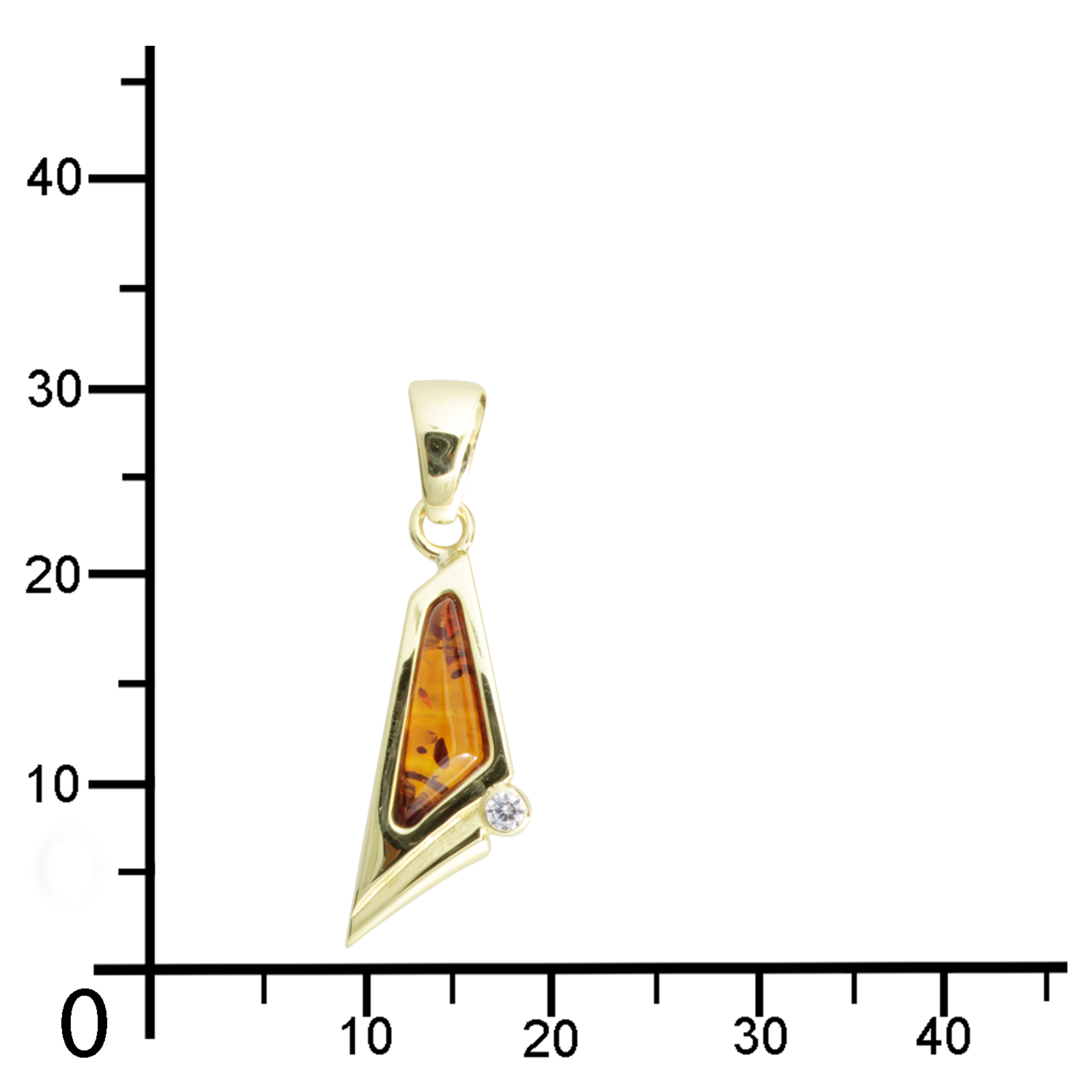Anhänger  Gold 333/000, Bernstein/Zirkonia