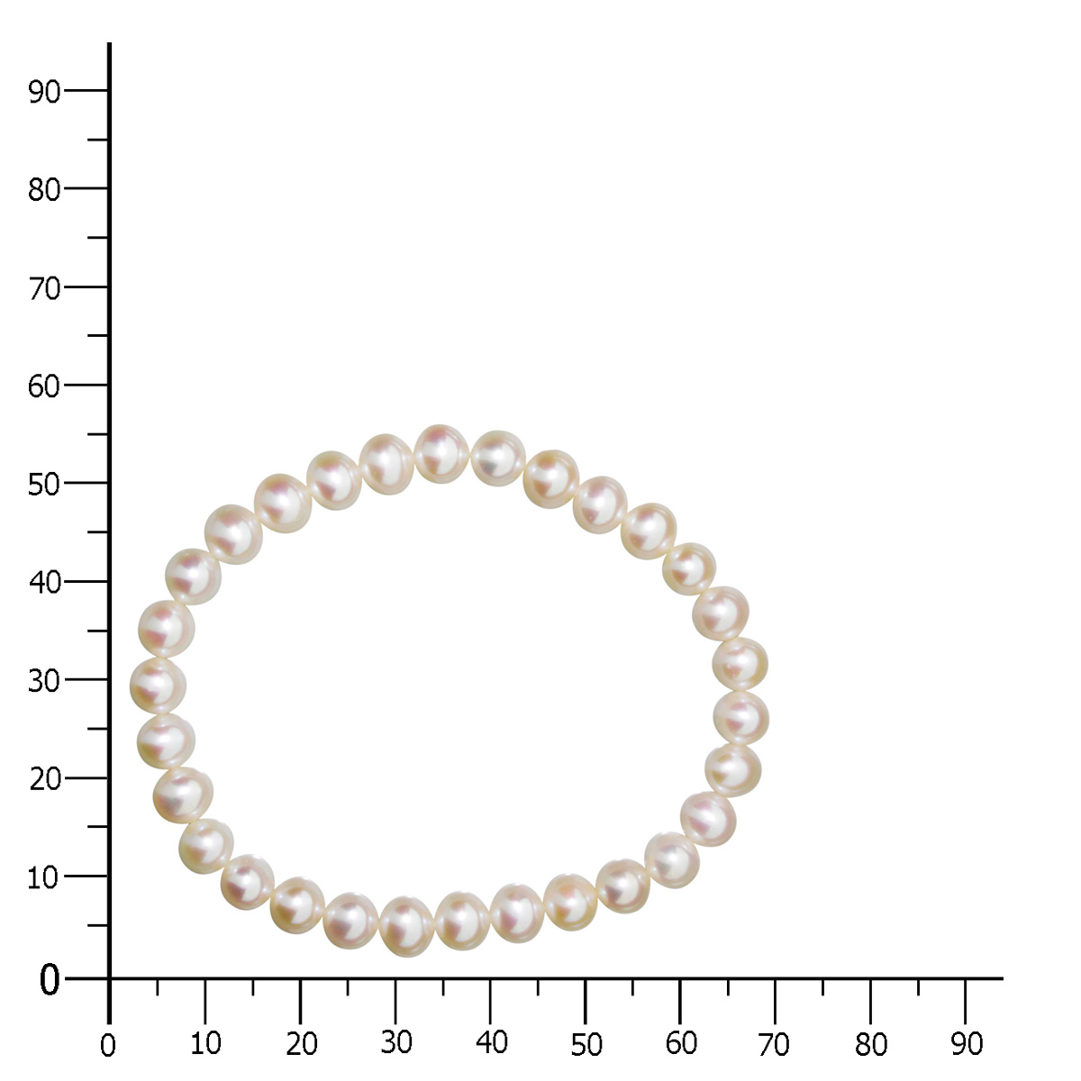 106-98K600-0190k Zuchtperlenarmband, 6 - 7 mm, 19 cm