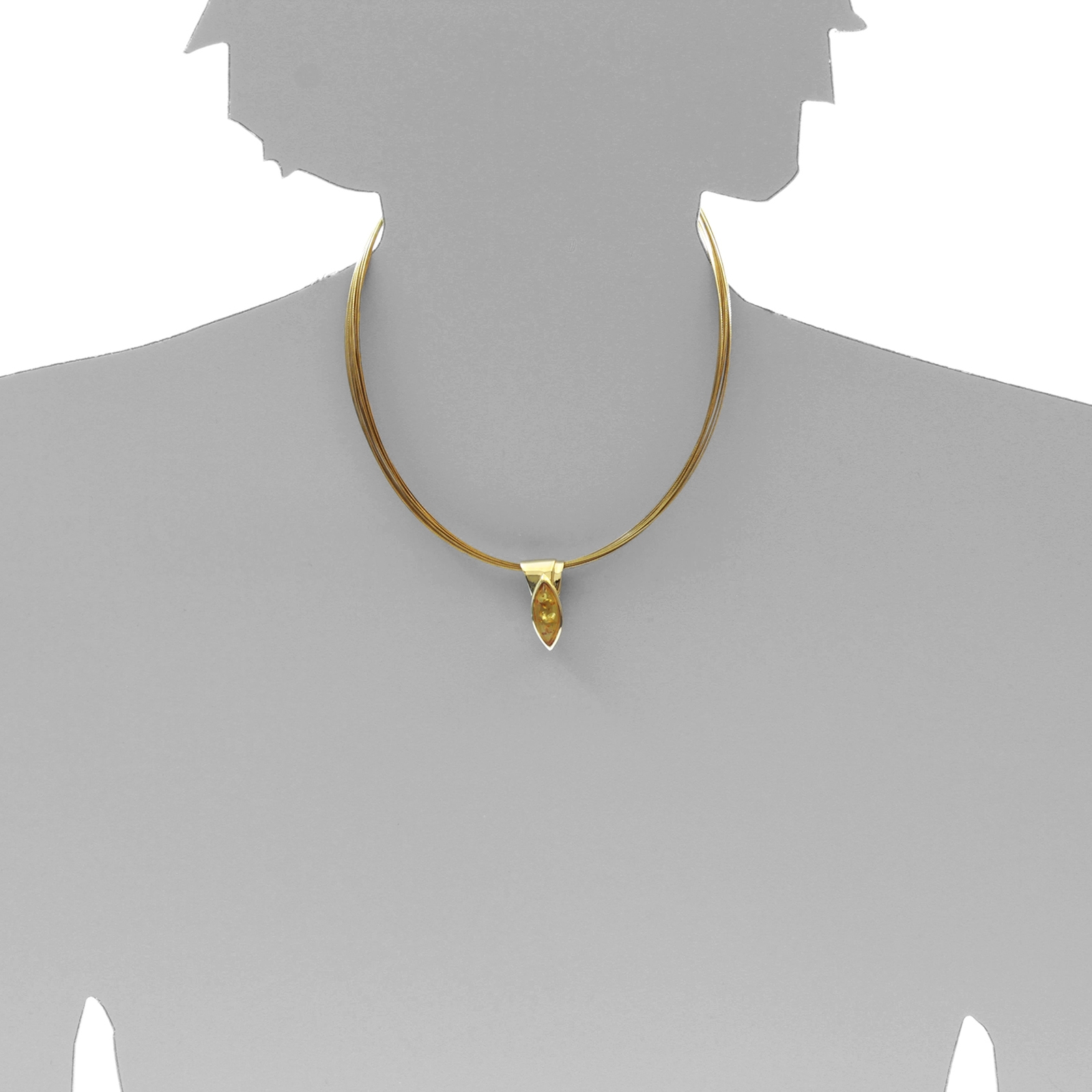 001-103375-0001s Anhänger Gold 333/000, Bernstein
