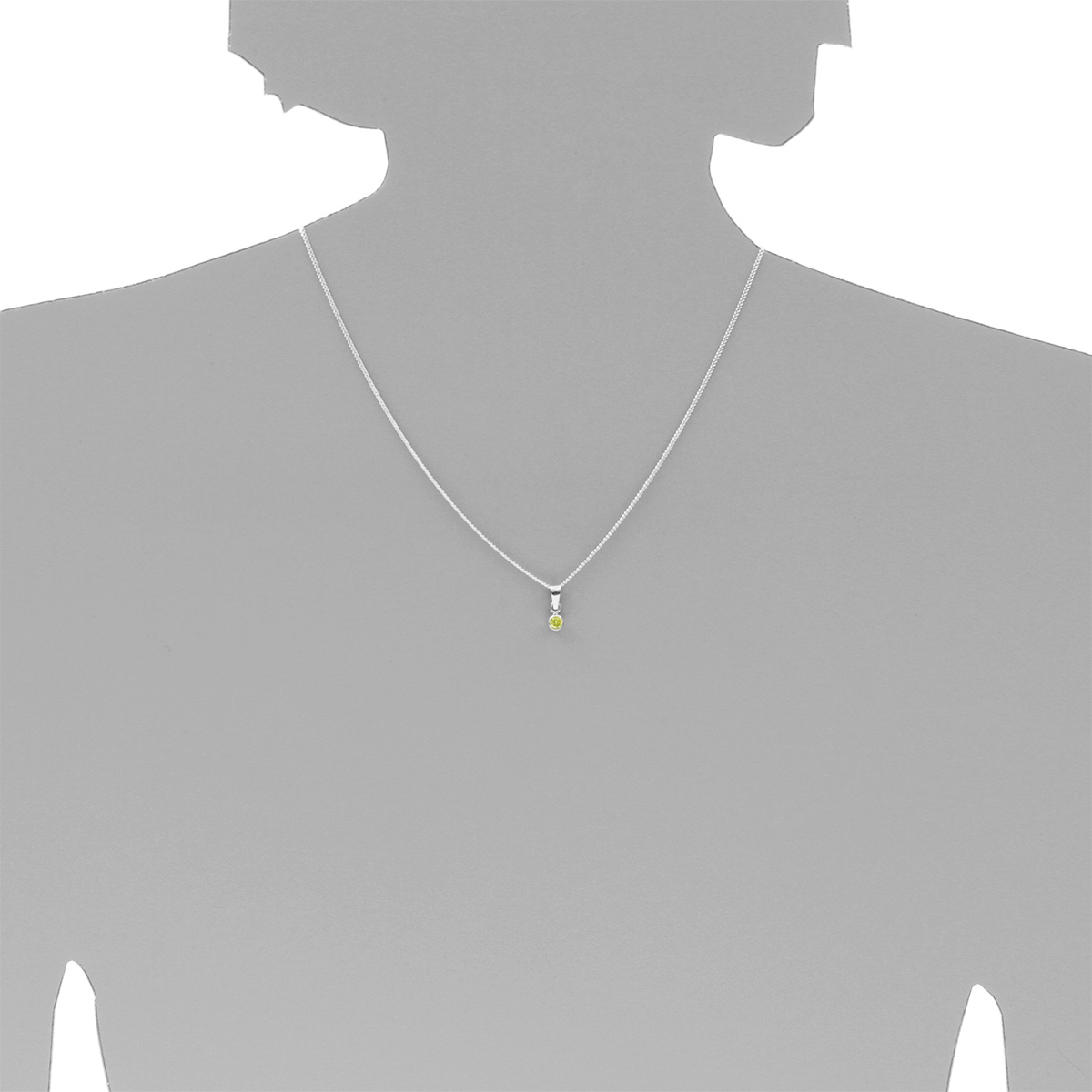 001-203643-A242s58403ce5cc729 Kette mit Anhänger Silber 925/000, 42 cm, Zirkonia-limette